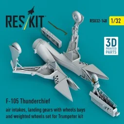 F-105 Thunderchief air intakes, landing gears with wheels bays and ...
