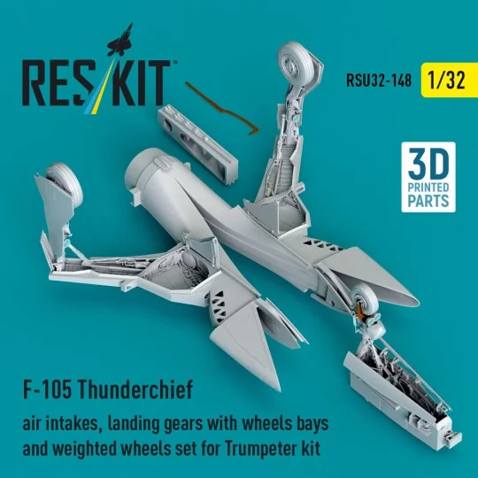 F-105 Thunderchief air intakes, landing gears with wheels bays and ...