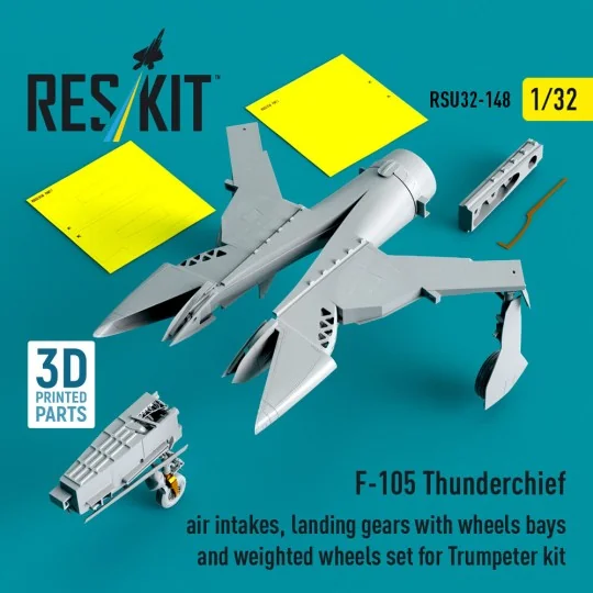 F-105 Thunderchief air intakes, landing gears with wheels bays and ...