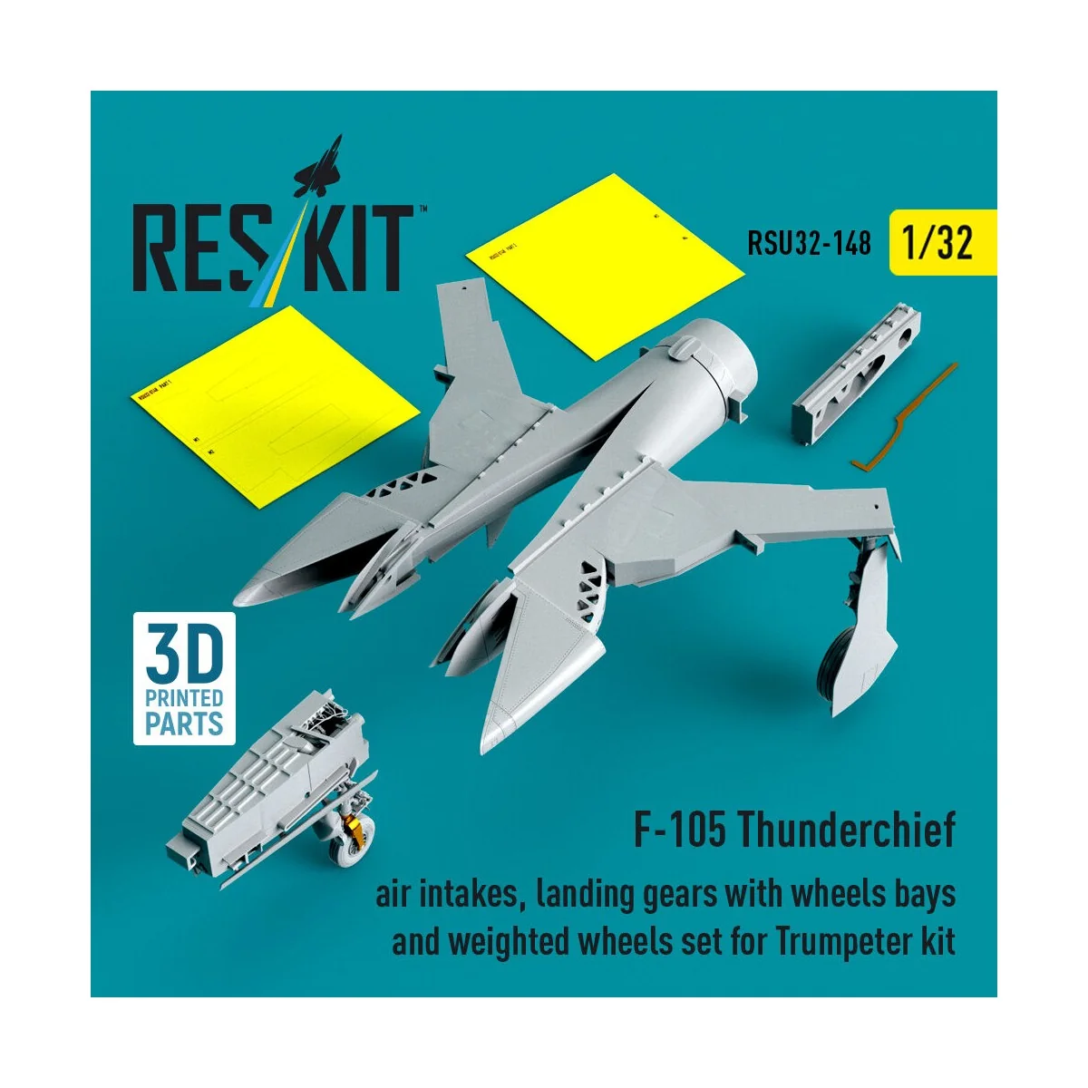 F-105 Thunderchief air intakes, landing gears with wheels bays and ...