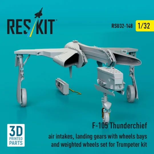 F-105 Thunderchief air intakes, landing gears with wheels bays and ...