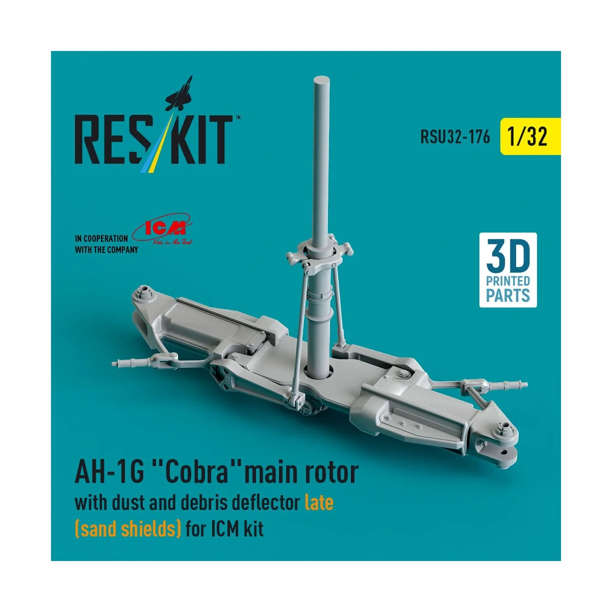 AH-1G Cobra main rotor with dust and debris deflector (sand shields...