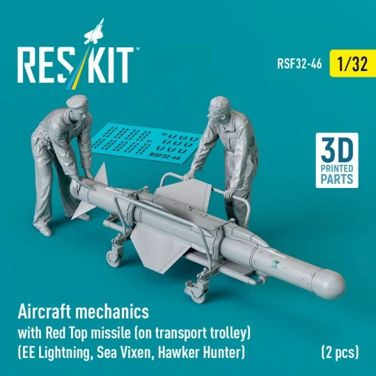 Aircraft mechanics with Red Top missile (on transport trolley) (EE ...