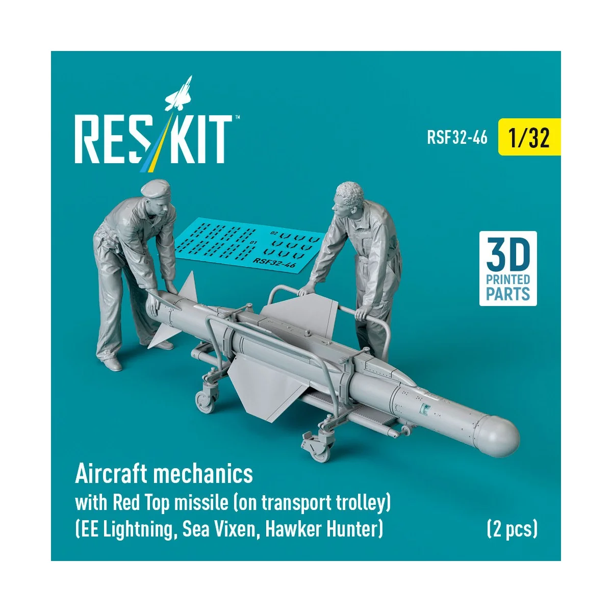 Aircraft mechanics with Red Top missile (on transport trolley) (EE ...
