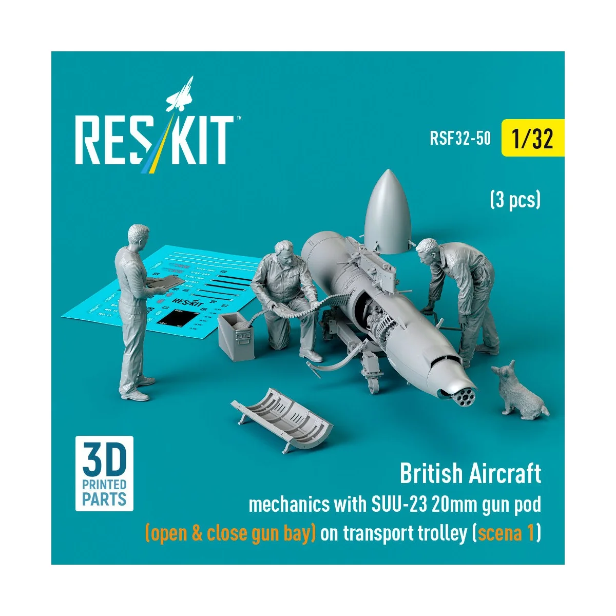 British Aircraft mechanics with SUU-23 20mm gun pod (open & close g...