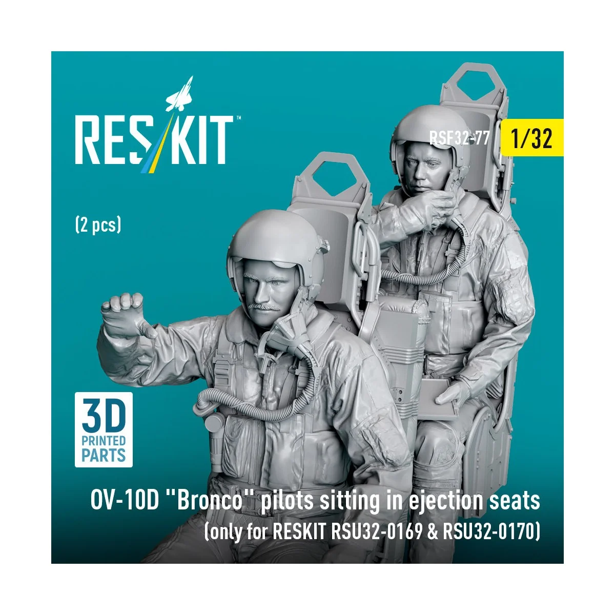 OV-10D Bronco pilots sitting in ejection seats (2 pcs) (only for RE...