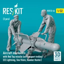 Aircraft mechanics with Red Top missile (on transport trolley) (EE ... 2