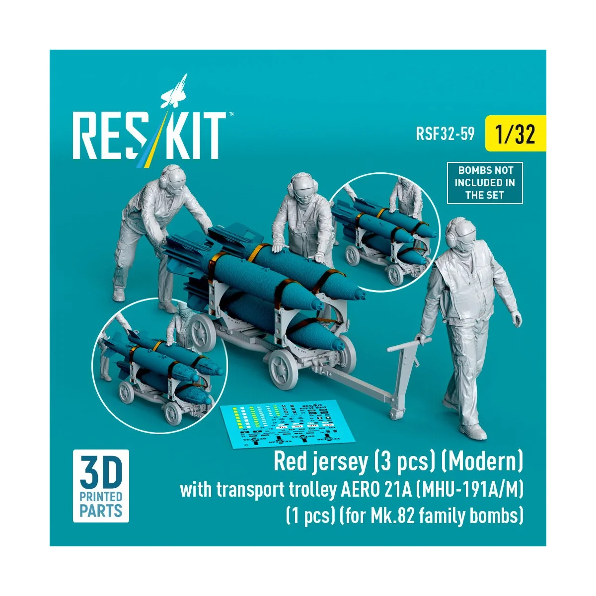 Red jersey (3 pcs) (Modern) with transport trolley AERO 21A (MHU-19...