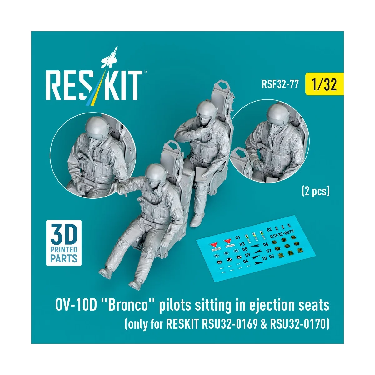 OV-10D Bronco pilots sitting in ejection seats (2 pcs) (only for RE...