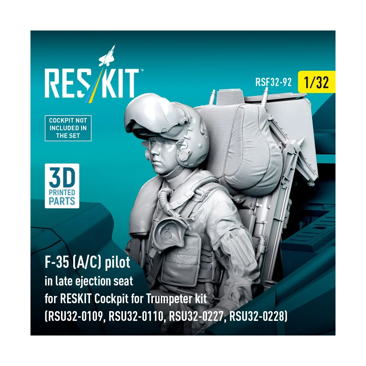 F-35 (A/C) pilot in late ejection seat for RESKIT Cockpit for Trump...