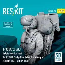 F-35 (A/C) pilot in late ejection seat for RESKIT Cockpit for Itale...