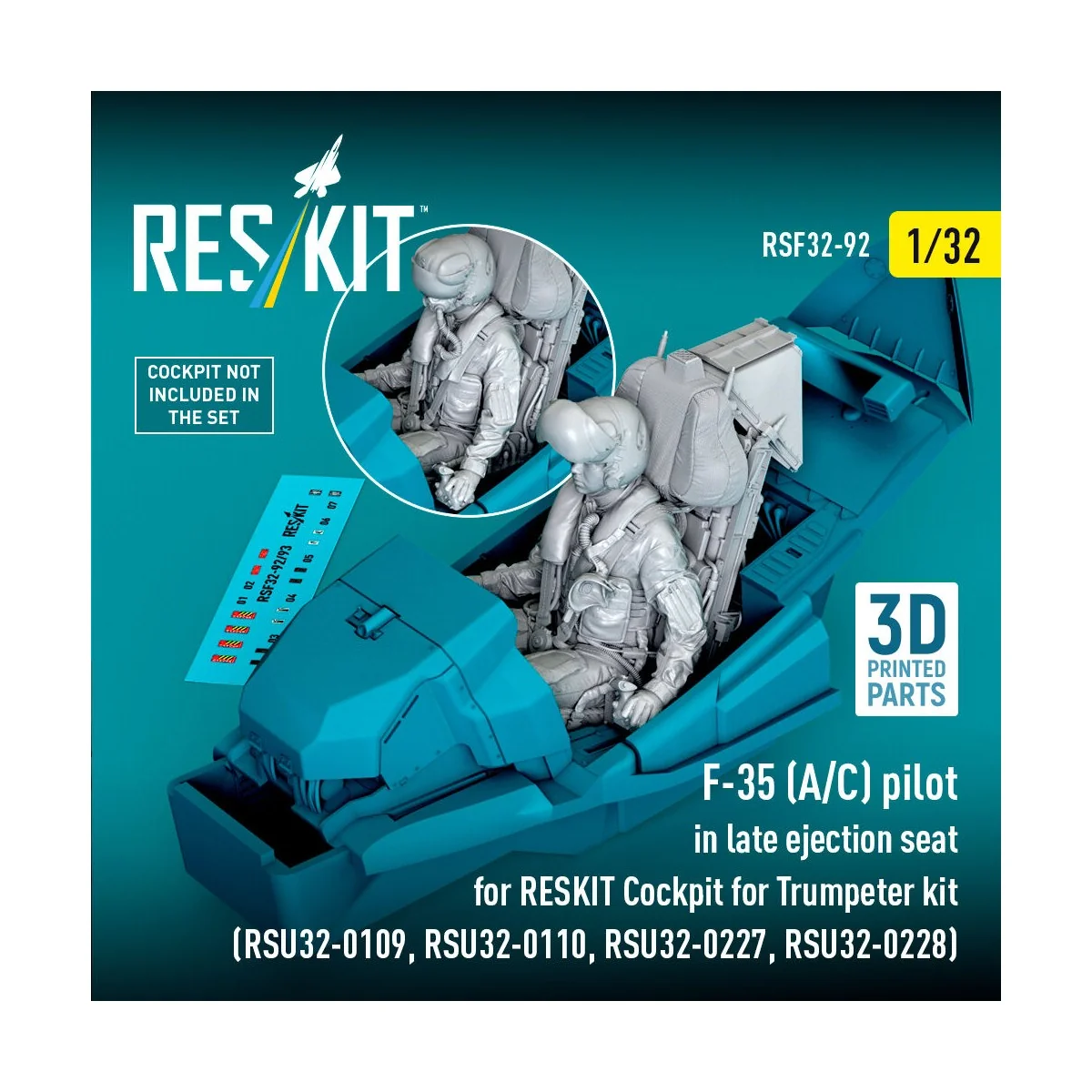 F-35 (A/C) pilot in late ejection seat for RESKIT Cockpit for Trump...