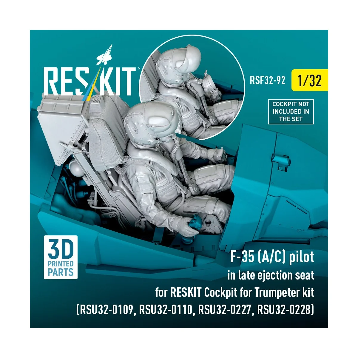 F-35 (A/C) pilot in late ejection seat for RESKIT Cockpit for Trump...
