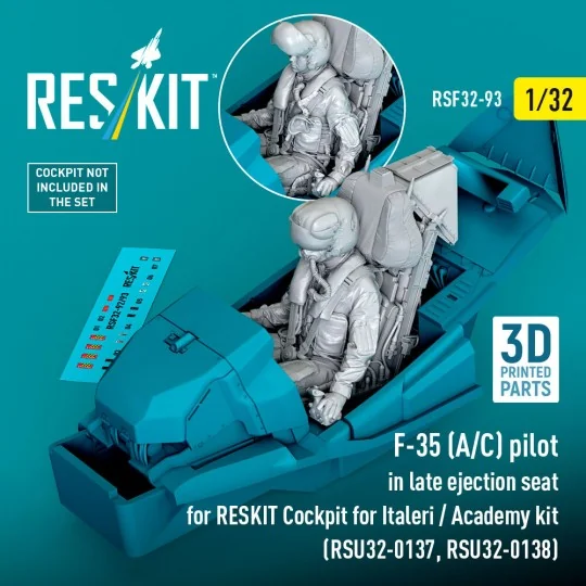 F-35 (A/C) pilot in late ejection seat for RESKIT Cockpit for Itale...