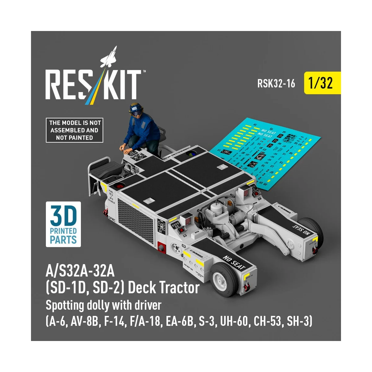 A/S32A-32A (SD-1D, SD-2) Deck Tractor Spotting dolly with driver (A...