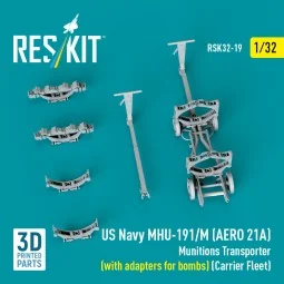 US NAVY MHU-191/M (AERO 21A) Munitions Transporter (with adapters f...