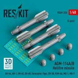 AGM-114A/B Hellfire missiles (4 pcs) (AH-64, AH-1, UH-60, SH-60, Eu...