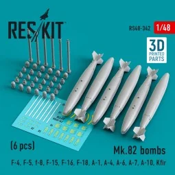 Mk.82 bombs (6 pcs) (F-4, F-5, F-8, F-15, F-16, F-18, A-1, A-4, A-6...