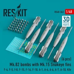 Mk.82 bombs with Mk.15 Snakeye fins (6 pcs) (F-4, F-5, F-8, F-15, F...
