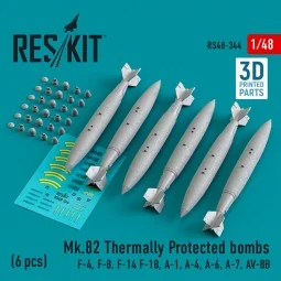 Mk.82 thermally protected bombs (6 pcs) (F-4, F-8, F-14 F-18, A-1, ...