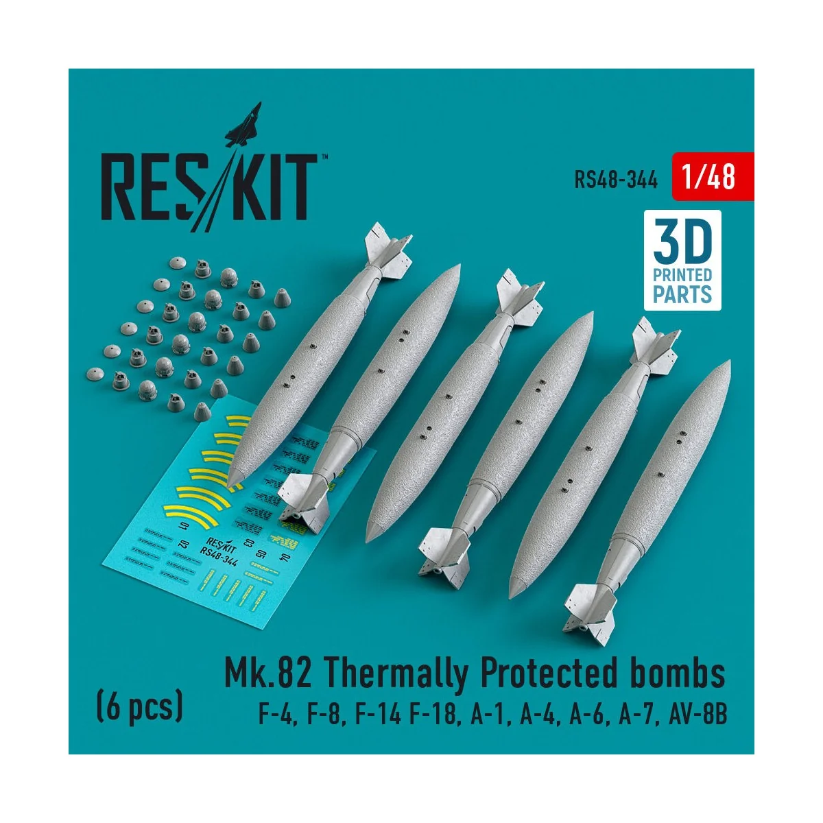 Mk.82 thermally protected bombs (6 pcs) (F-4, F-8, F-14 F-18, A-1, ...