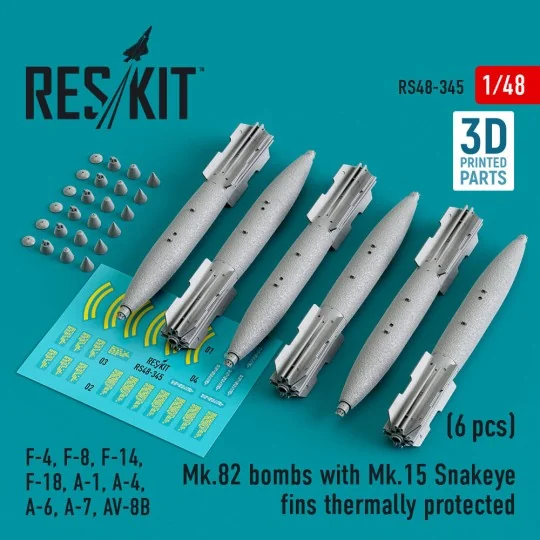 Mk.82 bombs with Mk.15 Snakeye fins thermally protected (6 pcs) (F-...