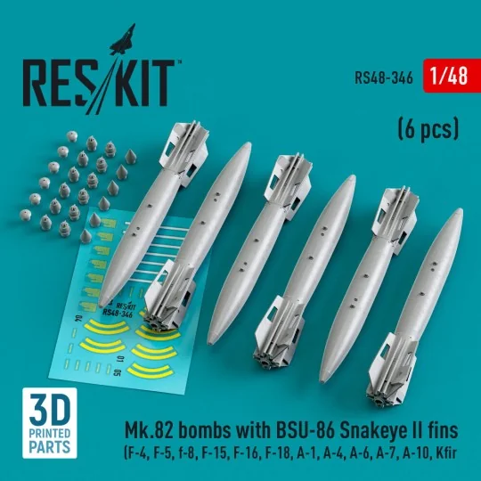 Mk.82 bombs with BSU-86 Snakeye II fins (6 pcs) (F-4, F-5, F-8, F-1...