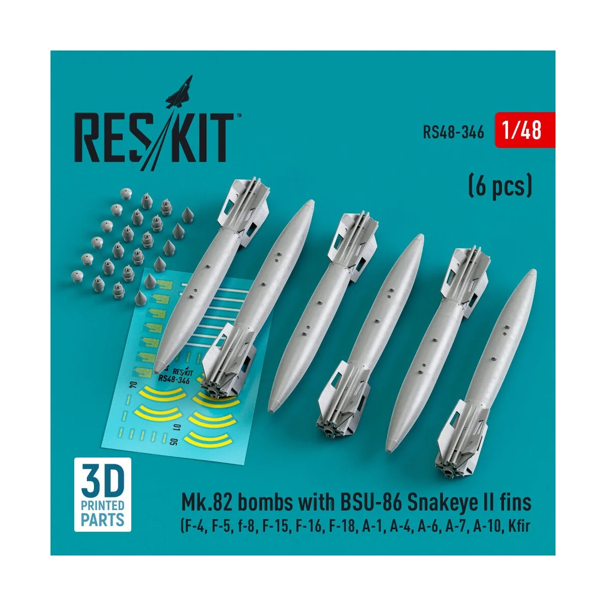 Mk.82 bombs with BSU-86 Snakeye II fins (6 pcs) (F-4, F-5, F-8, F-1...