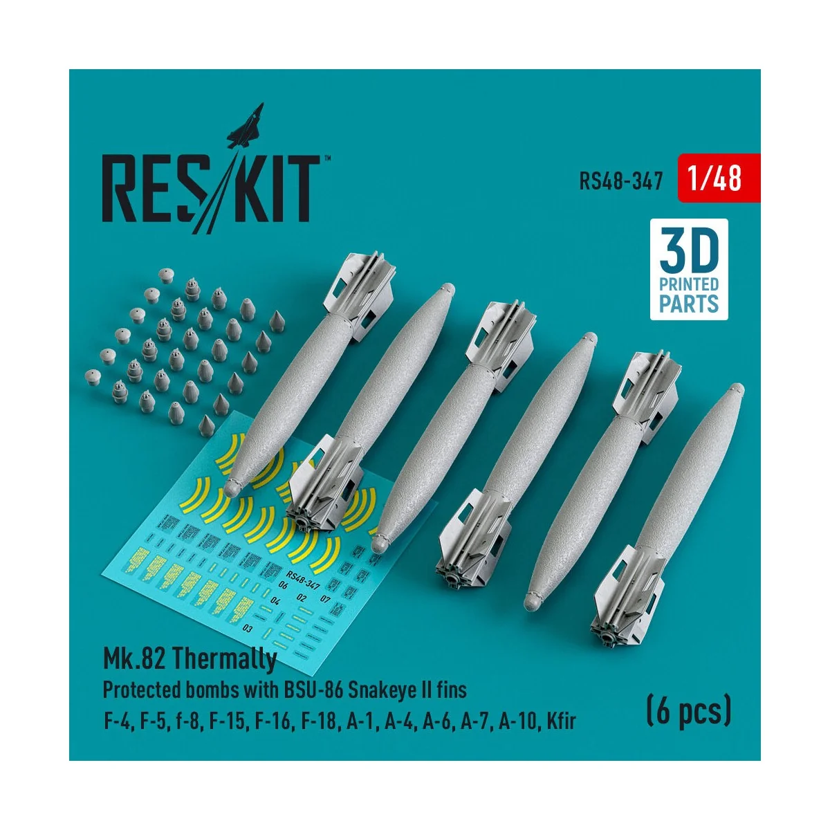 Mk.82 thermally protected bombs with BSU-86 Snakeye II fins (6 pcs)...