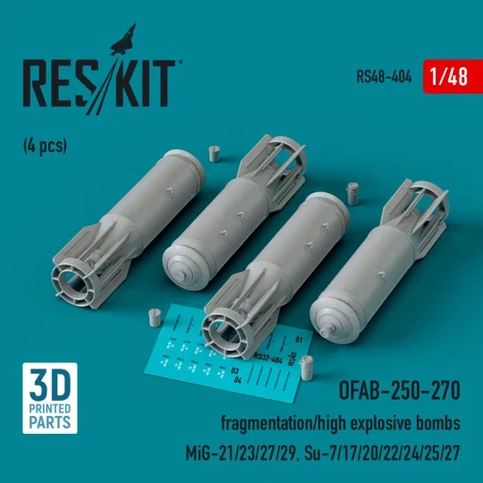 OFAB-250-270 fragmentation/high explosive bombs (4 pcs) (MiG-21/23/...