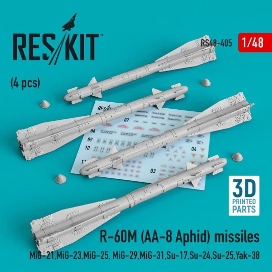 R-60? (AA-8 Aphid) missiles (4 pcs) (MiG-21, MiG-23, MiG-25, MiG-29...