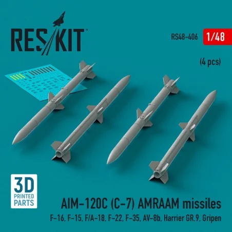 AIM-120C (C-7) AMRAAM missiles (4 pcs) (F-16, F-15, F/A-18, F-22, F...