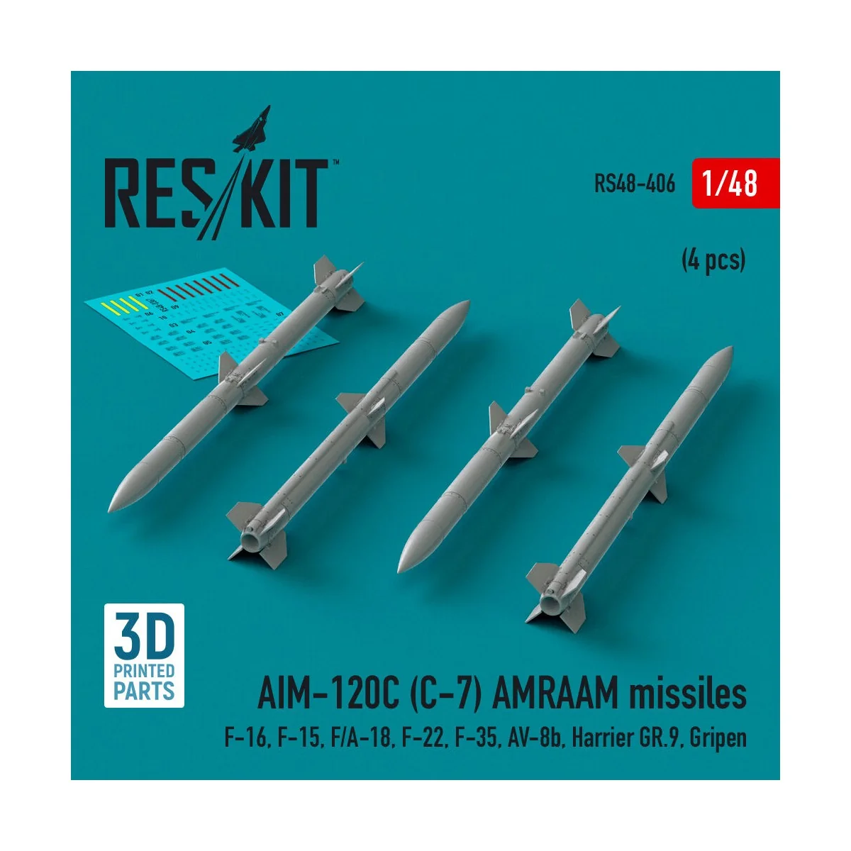 AIM-120C (C-7) AMRAAM missiles (4 pcs) (F-16, F-15, F/A-18, F-22, F...