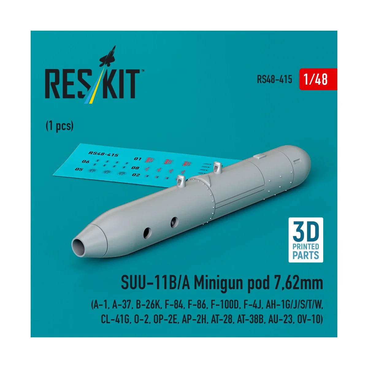 SUU-11B/A Minigun pod 7, 62mm (1 pcs) (A-1, A-37, B-26K, F-84, F-86...