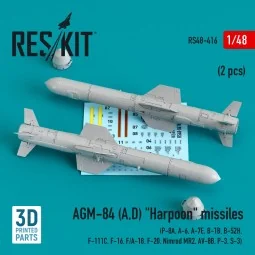 AGM-84 (A, D) Harpoon missiles (2 pcs) (P-8A, A-6, A-7E, B-1B, B-52...