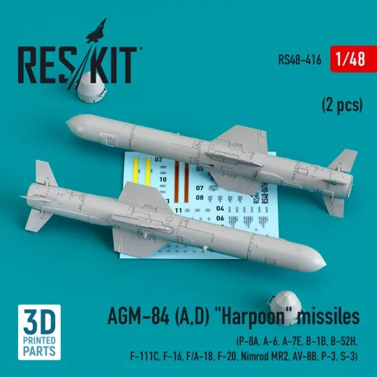 AGM-84 (A, D) Harpoon missiles (2 pcs) (P-8A, A-6, A-7E, B-1B, B-52...