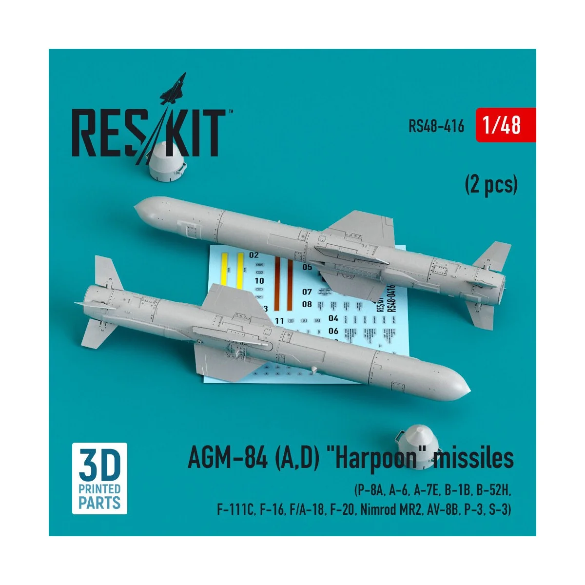 AGM-84 (A, D) Harpoon missiles (2 pcs) (P-8A, A-6, A-7E, B-1B, B-52...