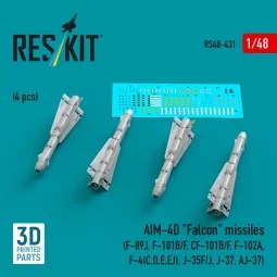 AIM-4D Falcon missiles (4 pcs) (F-89J, F-101B/F, CF-101B/F, F-102A,...
