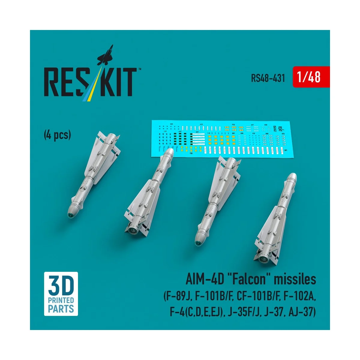 AIM-4D Falcon missiles (4 pcs) (F-89J, F-101B/F, CF-101B/F, F-102A,...