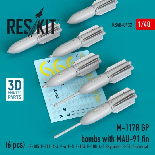 M-117R GP bombs with MAU-91 fin (6 pcs) (F-105, F-111, A-4, F-4, F-...