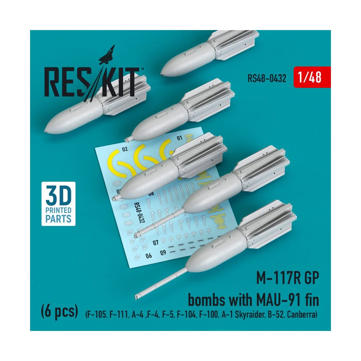 M-117R GP bombs with MAU-91 fin (6 pcs) (F-105, F-111, A-4, F-4, F-...