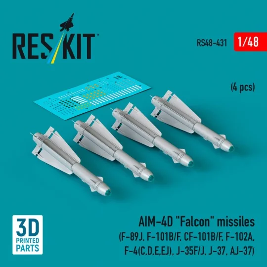 AIM-4D Falcon missiles (4 pcs) (F-89J, F-101B/F, CF-101B/F, F-102A,...