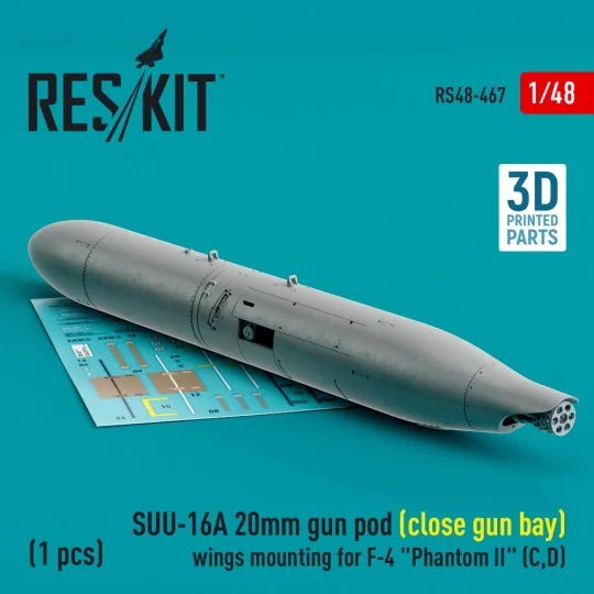 SUU-16A 20mm gun pod (close gun bay) wings mounting for F-4 Phantom...