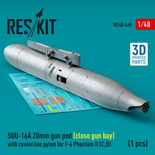 SUU-16A 20mm gun pod (close gun bay) with centerline pylon for F-4 ...