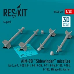 AIM-9B Sidewinder missiles (4 pcs) (A-4, A-7, F-4D1, F-4, F-8, F-3H...