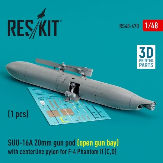 SUU-16A 20mm gun pod (open gun bay) with centerline pylon for F-4 P...