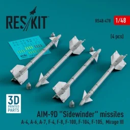 AIM-9D Sidewinder missiles (4 pcs) (A-4, A-6, A-7, F-4, F-8, F-100,...