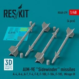 AIM-9E Sidewinder missiles (4 pcs) (A-4, A-6, A-7, F-4, F-8, F-100,...