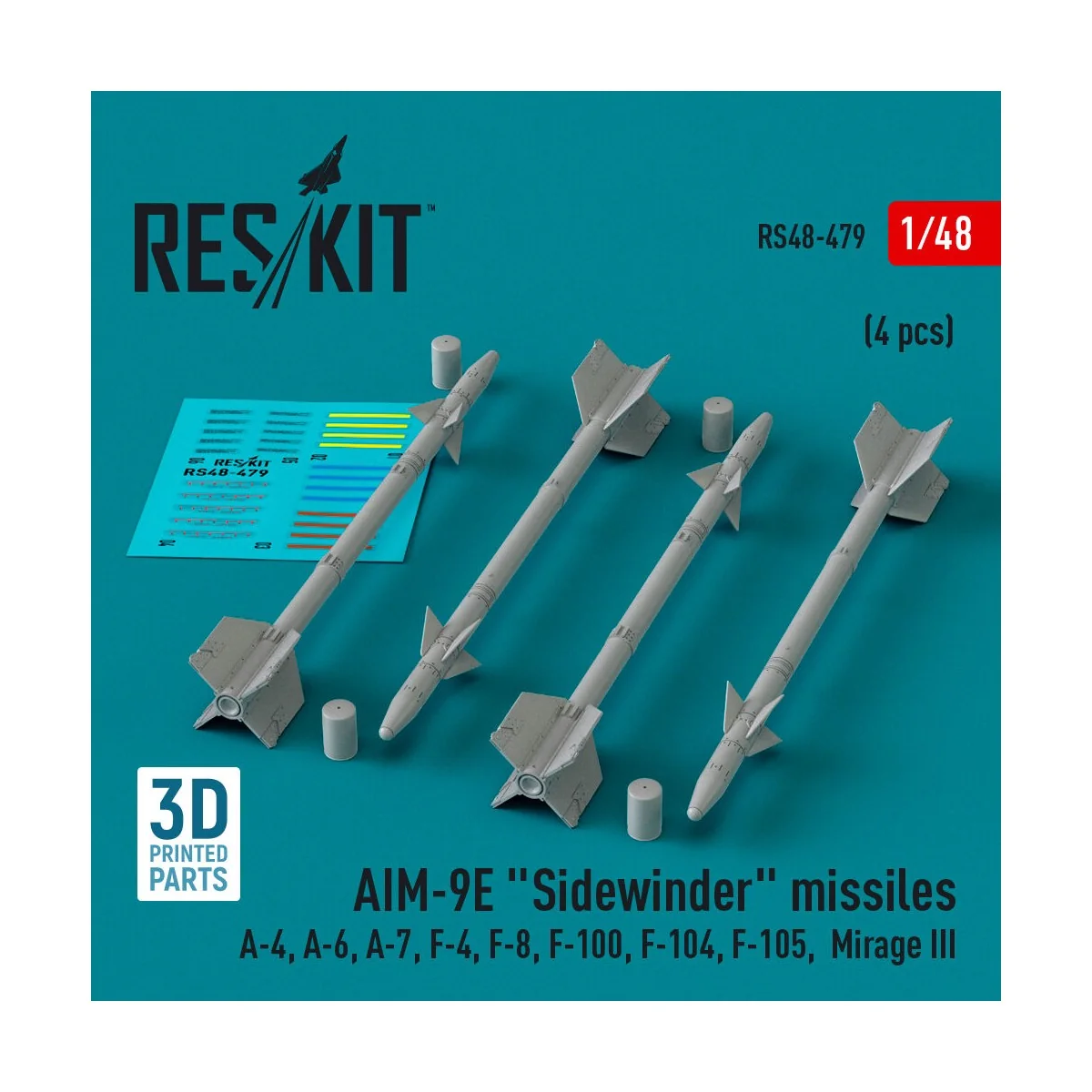 AIM-9E Sidewinder missiles (4 pcs) (A-4, A-6, A-7, F-4, F-8, F-100,...