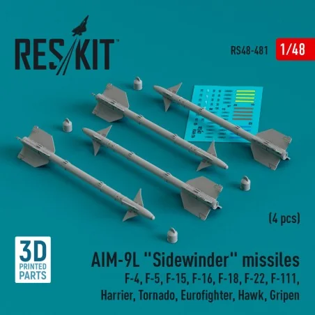 AIM-9L Sidewinder missiles (4 pcs) (F-4, F-5, F-15, F-16, F-18, F-2...